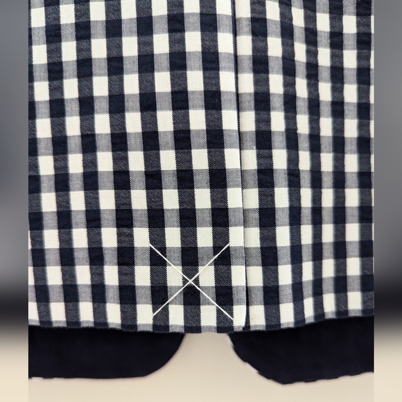 NEW J. CREW Puckered Gingham Blazer Jacket WOMEN'S 8 Navy White Cotton Preppy - Picture 12 of 16
